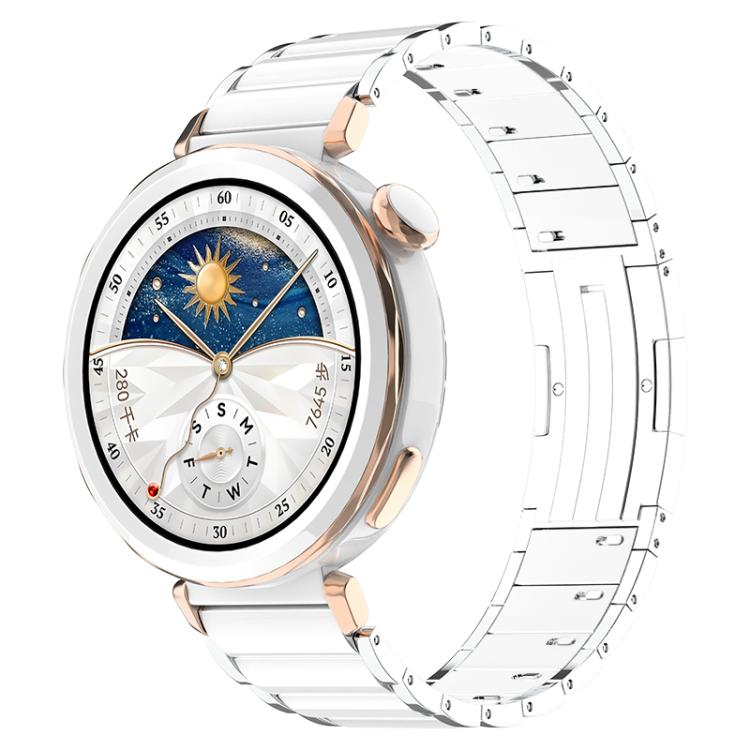Cinturino per orologio in acciaio inossidabile con fibbia pieghevole a sgancio rapido in ceramica., 18mm