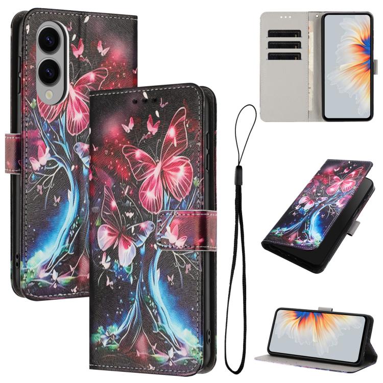 Custodia per telefono in pelle con motivo a colori, For Samsung Galaxy S26 5G, For Samsung Galaxy S25 FE 5G, For Samsung Galaxy S25 Edge 5G