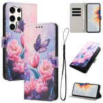 Custodia per telefono in pelle con motivo a colori, For Samsung Galaxy S24 FE 5G, For Samsung Galaxy S24 Ultra 5G, For Samsung Galaxy S23 FE 5G