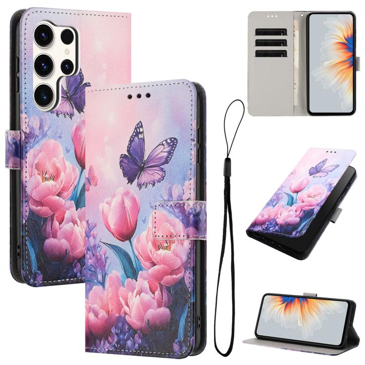 Custodia per telefono in pelle con motivo a colori, For Samsung Galaxy S24 FE 5G, For Samsung Galaxy S24 Ultra 5G, For Samsung Galaxy S23 FE 5G