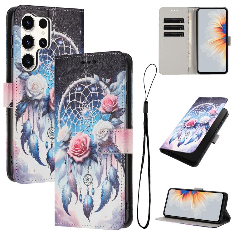 Custodia per telefono in pelle con motivo a colori, For Samsung Galaxy S24 FE 5G, For Samsung Galaxy S24 Ultra 5G, For Samsung Galaxy S23 FE 5G