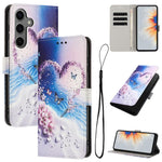 Custodia per telefono in pelle con motivo a colori, For Samsung Galaxy S24 FE 5G, For Samsung Galaxy S24 Ultra 5G, For Samsung Galaxy S23 FE 5G