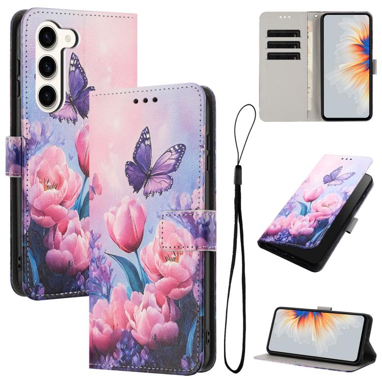 Custodia per telefono in pelle con motivo a colori, For Samsung Galaxy S23 Ultra 5G, For Samsung Galaxy S23+ 5G, For Samsung Galaxy S23 5G