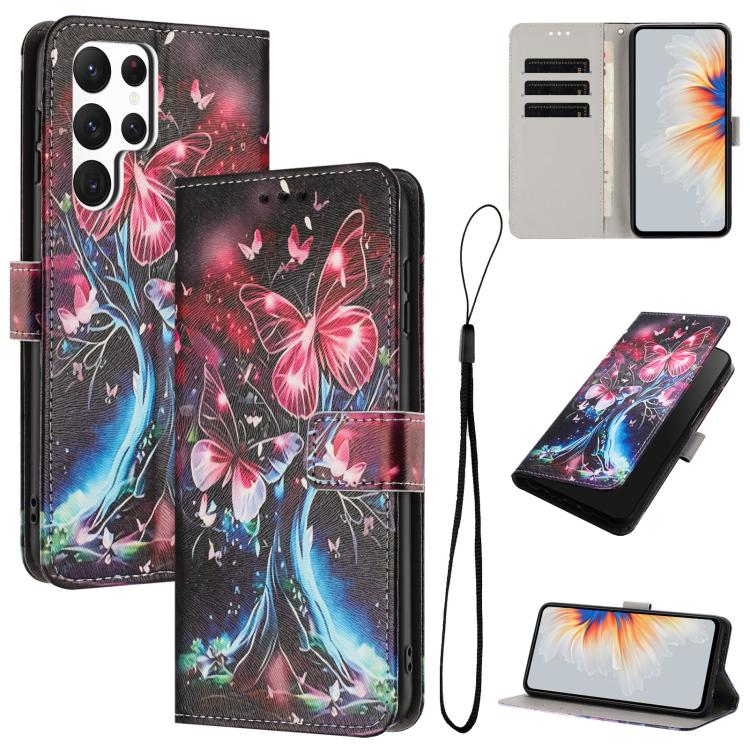 Custodia per telefono in pelle con motivo a colori, For Samsung Galaxy S20 FE, For Samsung Galaxy S22 Ultra 5G, For Samsung Galaxy S22+ 5G