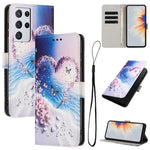 Custodia per telefono in pelle con motivo a colori, For Samsung Galaxy S21+ 5G, For Samsung Galaxy S21 Ultra 5G