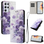 Custodia per telefono in pelle con motivo a colori, For Samsung Galaxy S21+ 5G, For Samsung Galaxy S21 Ultra 5G