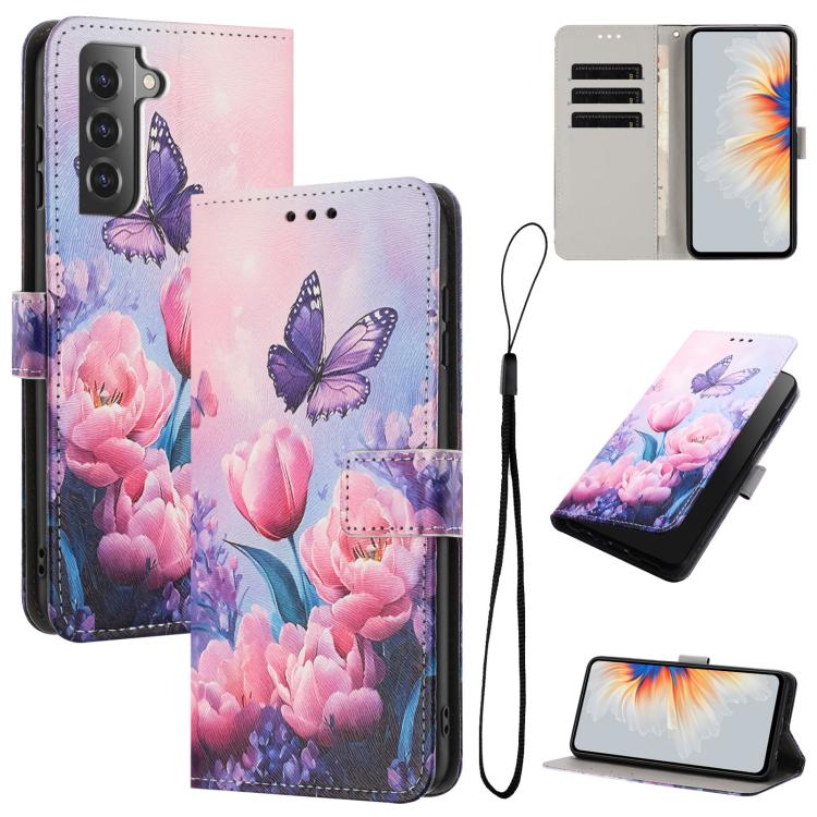 Custodia per telefono in pelle con motivo a colori, For Samsung Galaxy S21+ 5G, For Samsung Galaxy S21 Ultra 5G