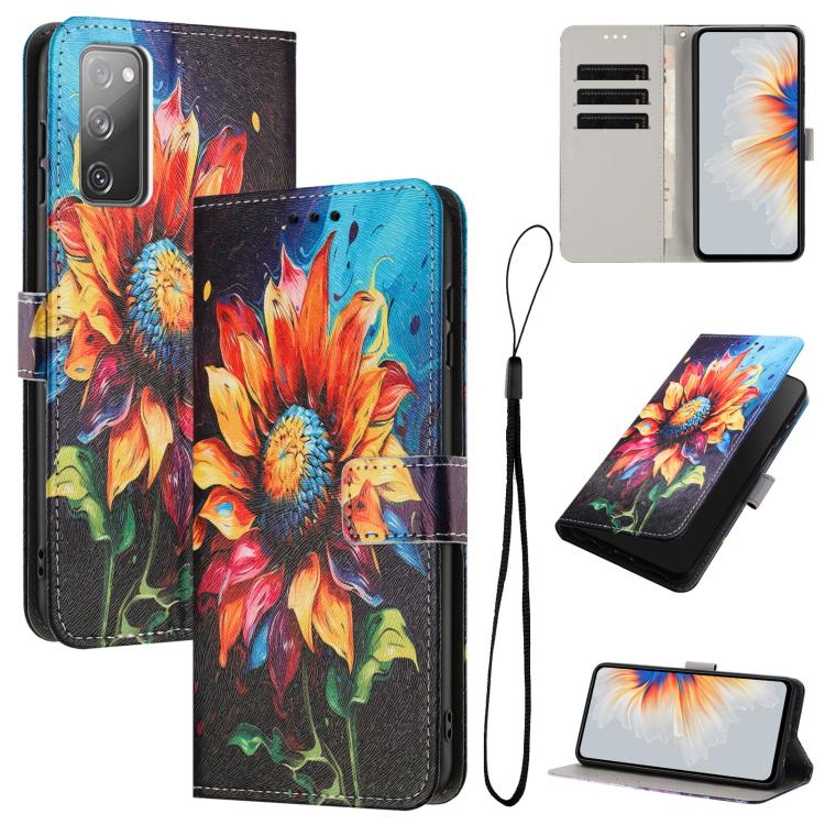 Custodia per telefono in pelle con motivo a colori, For Samsung Galaxy S20 FE, For Samsung Galaxy S22 Ultra 5G, For Samsung Galaxy S22+ 5G
