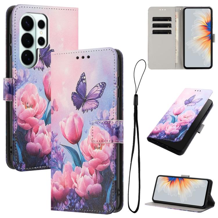 Custodia per telefono in pelle con motivo a colori, For Galaxy S26 FE 5G, For Samsung Galaxy S26+ 5G, For Samsung Galaxy S26 Ultra 5G