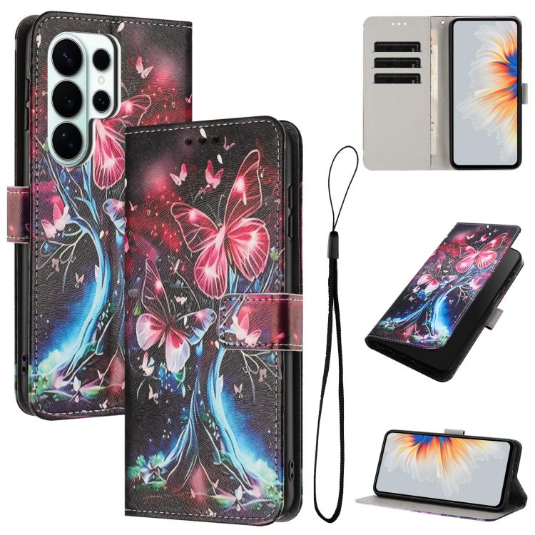Custodia per telefono in pelle con motivo a colori, For Galaxy S26 FE 5G, For Samsung Galaxy S26+ 5G, For Samsung Galaxy S26 Ultra 5G