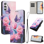 Custodia per telefono in pelle con motivo a colori, For Galaxy S26 FE 5G, For Samsung Galaxy S26+ 5G, For Samsung Galaxy S26 Ultra 5G