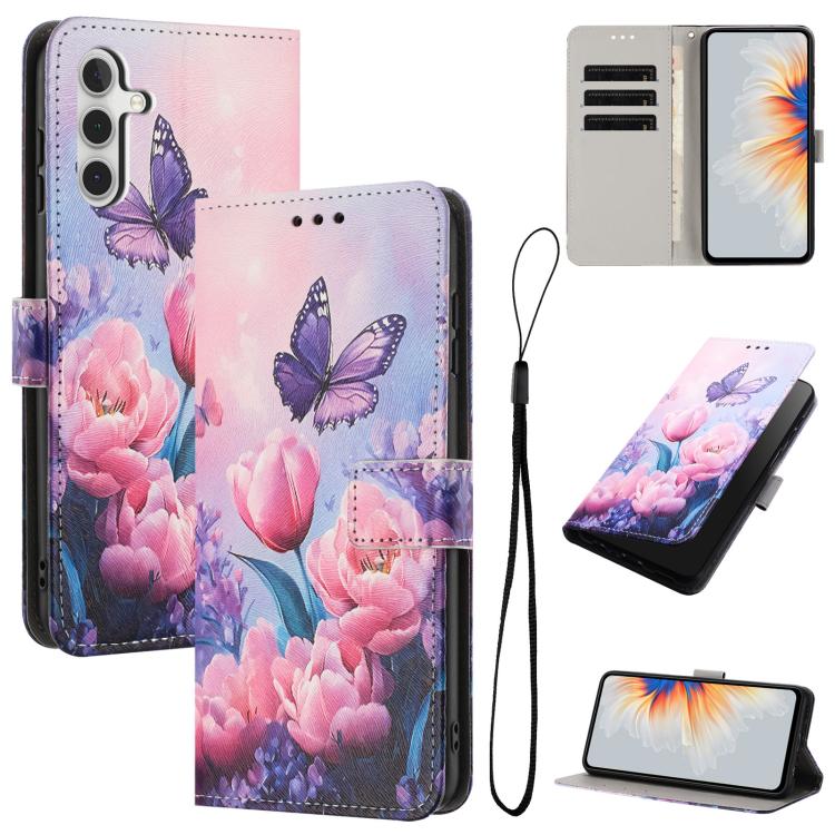 Custodia per telefono in pelle con motivo a colori, For Galaxy S26 FE 5G, For Samsung Galaxy S26+ 5G, For Samsung Galaxy S26 Ultra 5G