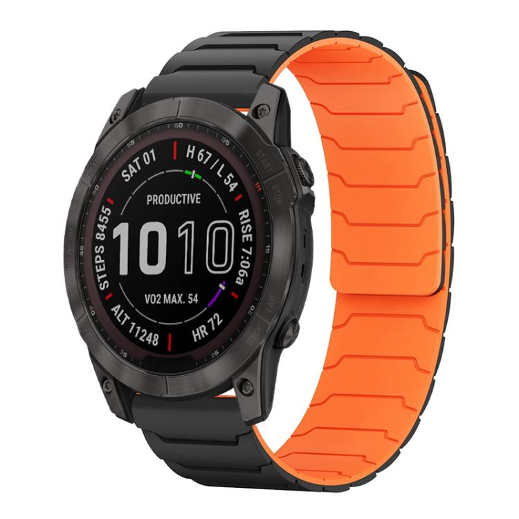 Cinturino per orologio magnetico in silicone xDfind, For Garmin Fenix 8/7X/6X/5X 26mm, For Garmin Fenix 8/7/6/5 22mm