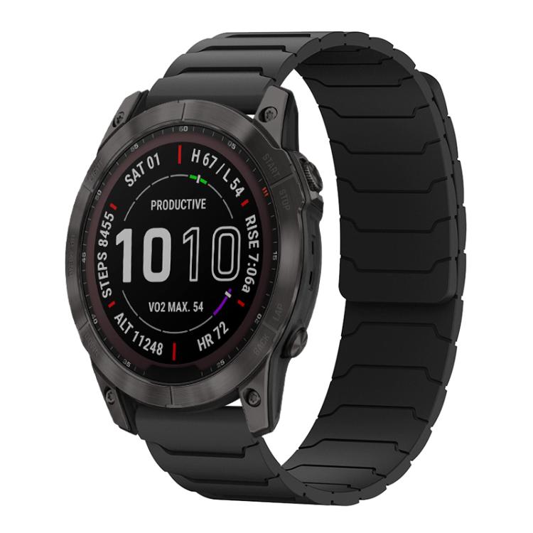 Cinturino per orologio magnetico in silicone xDfind, For Garmin Fenix 8/7X/6X/5X 26mm, For Garmin Fenix 8/7/6/5 22mm