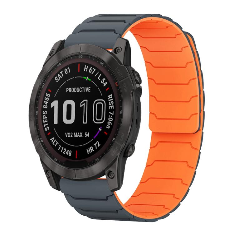 Cinturino per orologio magnetico in silicone xDfind, For Garmin Fenix 8/7X/6X/5X 26mm, For Garmin Fenix 8/7/6/5 22mm