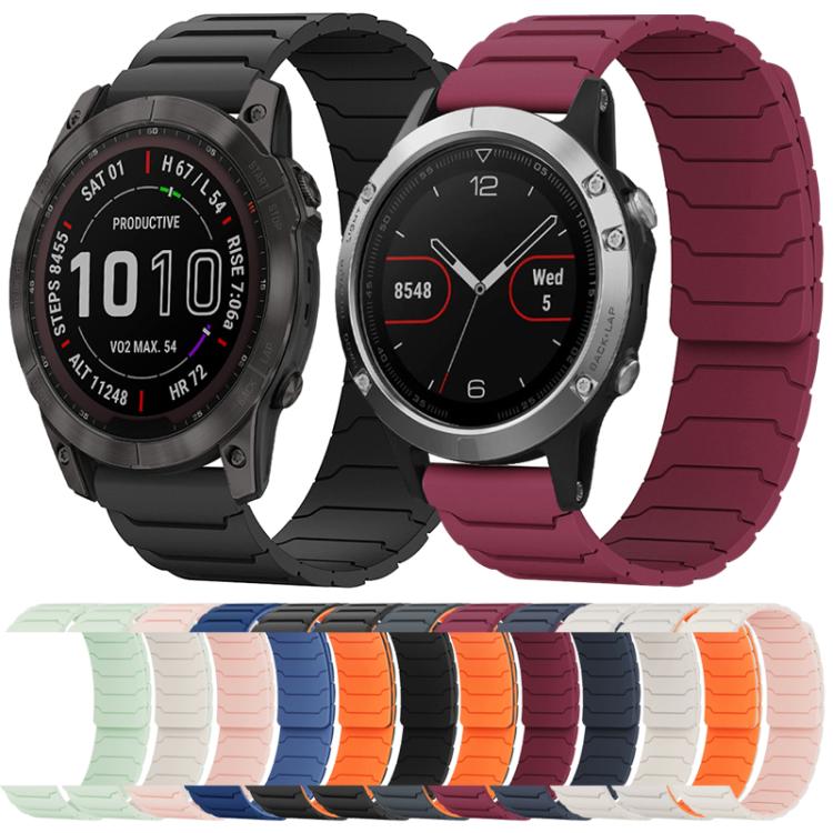 Cinturino per orologio magnetico in silicone xDfind, For Garmin Fenix 8/7X/6X/5X 26mm, For Garmin Fenix 8/7/6/5 22mm
