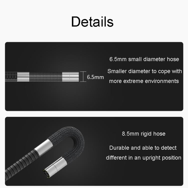 TESLONG TD500 Endoscopio con ampio schermo HD da 5 pollici, doppio sterzo, supporto Wi-Fi e cavo da 1,55 m., 6.5mm Single Lens, 6.5mm Dual Lens, 3.9mm Single Lens