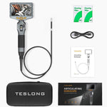 TESLONG TD500 Endoscopio con ampio schermo HD da 5 pollici, doppio sterzo, supporto Wi-Fi e cavo da 1,55 m., 6.5mm Single Lens, 6.5mm Dual Lens, 3.9mm Single Lens