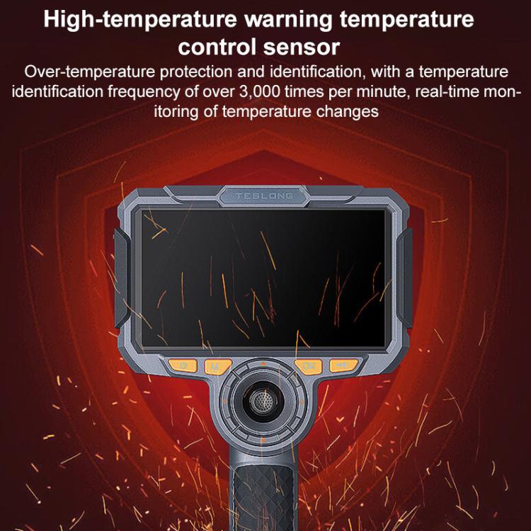 TESLONG TF600 Endoscopio industriale con schermo da 6 pollici, rotazione a 360 gradi, supporto Wi-Fi e cavo da 1,55 m., 6.5mm Dual Lens