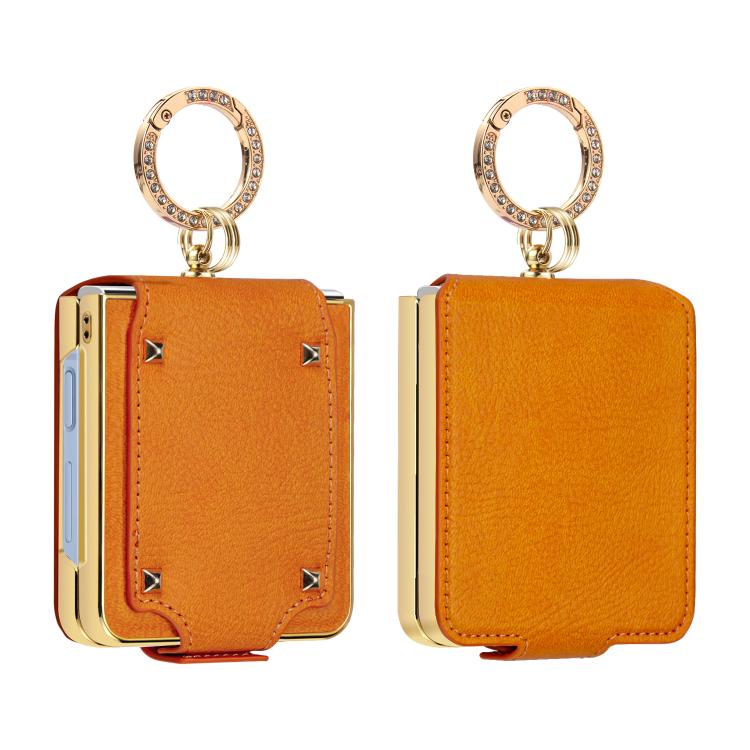 Custodia per telefono VIETAO in ecopelle colorata con anello, For Galaxy Z Flip8 5G, For Samsung Galaxy Z Flip7