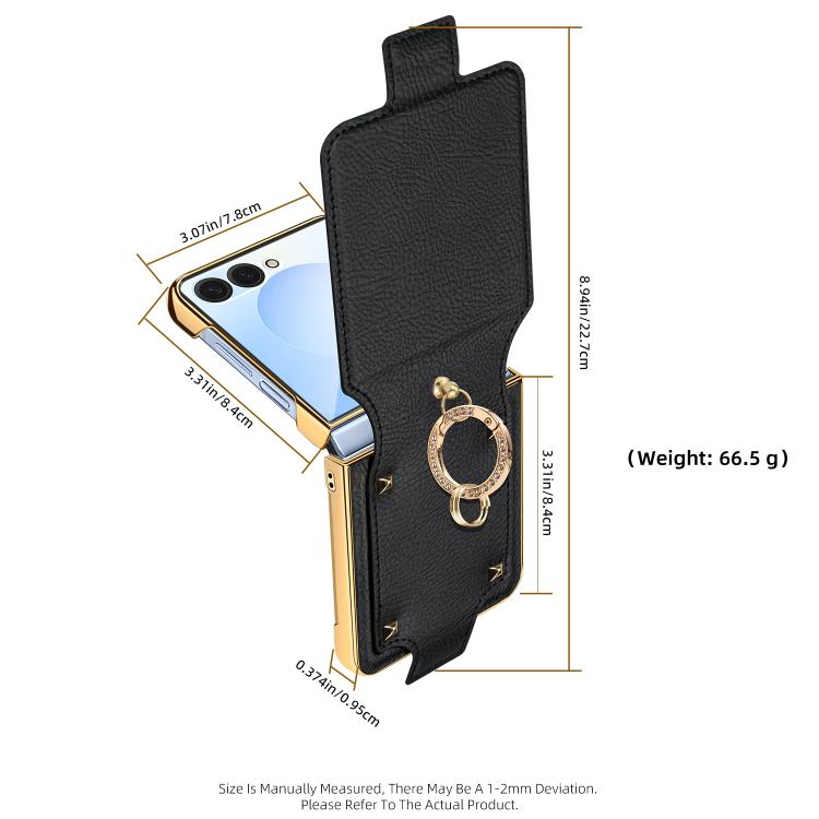 Custodia per telefono VIETAO in ecopelle colorata con anello, For Galaxy Z Flip8 5G, For Samsung Galaxy Z Flip7