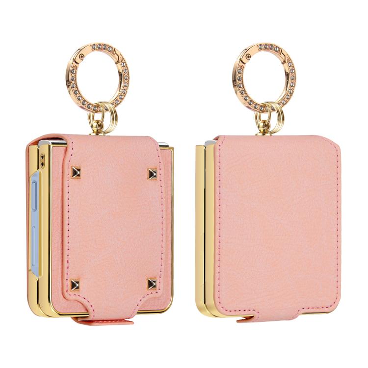 Custodia per telefono VIETAO in ecopelle colorata con anello, For Galaxy Z Flip8 5G, For Samsung Galaxy Z Flip7