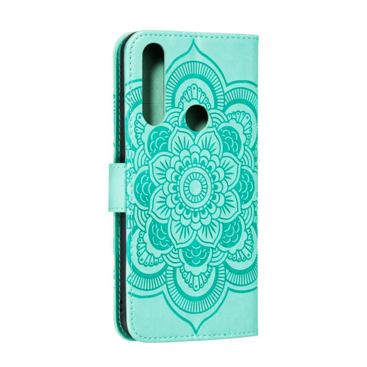 Custodia in pelle sintetica a ribalta orizzontale con motivo mandala in rilievo con supporto e slot per carte e walle e cordino, For Motorola Moto G Power