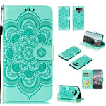 Custodia in pelle sintetica a ribalta orizzontale con motivo mandala in rilievo con supporto e slot per carte e walle e cordino, For LG K41S / K51S, For LG K61