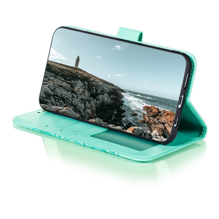 Custodia in pelle sintetica a ribalta orizzontale con motivo mandala in rilievo con supporto e slot per carte e walle e cordino, For LG K41S / K51S, For LG K61