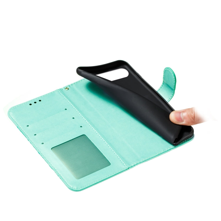 Custodia in pelle sintetica a ribalta orizzontale con motivo mandala in rilievo con supporto e slot per carte e walle e cordino, For LG K41S / K51S, For LG K61