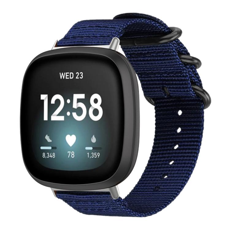 Cinturino per orologio in nylon e tela con fibbia ad anello xDfind, For Fitbit Versa 4 / 3 / Sense 2 / Sense, For Fitbit Versa 2 / Versa / Versa Lite