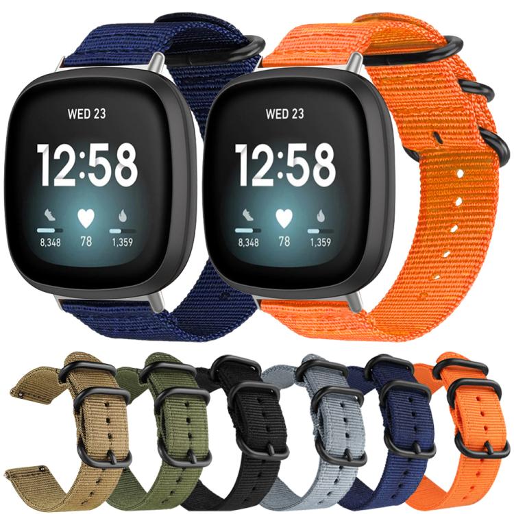 Cinturino per orologio in nylon e tela con fibbia ad anello xDfind, For Fitbit Versa 4 / 3 / Sense 2 / Sense, For Fitbit Versa 2 / Versa / Versa Lite