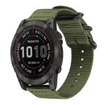 Cinturino per orologio in nylon e tela con fibbia ad anello xDfind, For Garmin Fenix 8/7X/6X/5X 26mm, For Garmin Fenix 8/7/6/5 22mm, For Garmin Forerunner 235/220/620/630, For Garmin Forerunner 35 / 30 / 35J