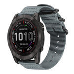 Cinturino per orologio in nylon e tela con fibbia ad anello xDfind, For Garmin Fenix 8/7X/6X/5X 26mm, For Garmin Fenix 8/7/6/5 22mm, For Garmin Forerunner 235/220/620/630, For Garmin Forerunner 35 / 30 / 35J