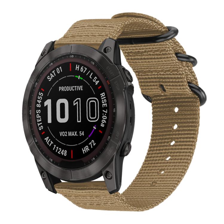 Cinturino per orologio in nylon e tela con fibbia ad anello xDfind, For Garmin Fenix 8/7X/6X/5X 26mm, For Garmin Fenix 8/7/6/5 22mm, For Garmin Forerunner 235/220/620/630, For Garmin Forerunner 35 / 30 / 35J