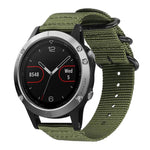 Cinturino per orologio in nylon e tela con fibbia ad anello xDfind, For Garmin Fenix 8/7X/6X/5X 26mm, For Garmin Fenix 8/7/6/5 22mm, For Garmin Forerunner 235/220/620/630, For Garmin Forerunner 35 / 30 / 35J