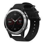 Cinturino per orologio in nylon e tela con fibbia ad anello xDfind, For Garmin Fenix 8/7X/6X/5X 26mm, For Garmin Fenix 8/7/6/5 22mm, For Garmin Forerunner 235/220/620/630, For Garmin Forerunner 35 / 30 / 35J