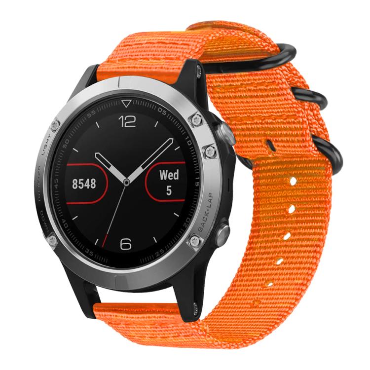 Cinturino per orologio in nylon e tela con fibbia ad anello xDfind, For Garmin Fenix 8/7X/6X/5X 26mm, For Garmin Fenix 8/7/6/5 22mm, For Garmin Forerunner 235/220/620/630, For Garmin Forerunner 35 / 30 / 35J