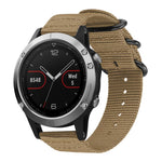 Cinturino per orologio in nylon e tela con fibbia ad anello xDfind, For Garmin Fenix 8/7X/6X/5X 26mm, For Garmin Fenix 8/7/6/5 22mm, For Garmin Forerunner 235/220/620/630, For Garmin Forerunner 35 / 30 / 35J