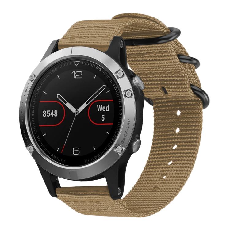 Cinturino per orologio in nylon e tela con fibbia ad anello xDfind, For Garmin Fenix 8/7X/6X/5X 26mm, For Garmin Fenix 8/7/6/5 22mm, For Garmin Forerunner 235/220/620/630, For Garmin Forerunner 35 / 30 / 35J