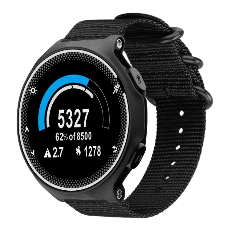 Cinturino per orologio in nylon e tela con fibbia ad anello xDfind, For Garmin Fenix 8/7X/6X/5X 26mm, For Garmin Fenix 8/7/6/5 22mm, For Garmin Forerunner 235/220/620/630, For Garmin Forerunner 35 / 30 / 35J
