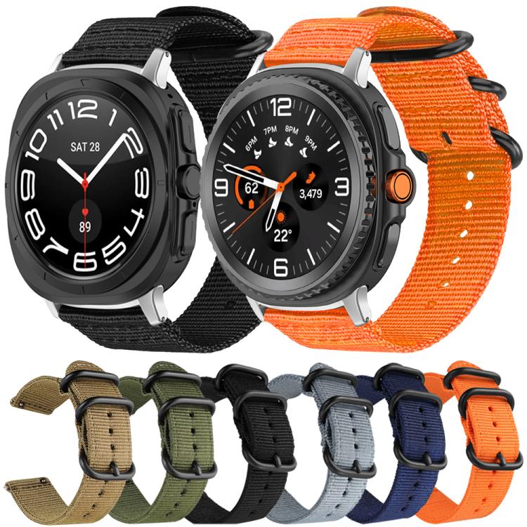 Cinturino per orologio in nylon e tela con fibbia ad anello xDfind, For Samsung Galaxy Watch Ultra / Ultra 2025, For Samsung Galaxy Watch8 / 8 Classic, For Samsung Galaxy Watch 7 / 6 / 5 / FE, For Samsung Galaxy Fit3 SM-R390