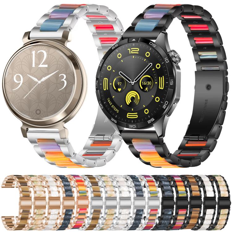 Cinturino per orologio xDfind con tre perline in metallo e resina, 14mm, 18mm