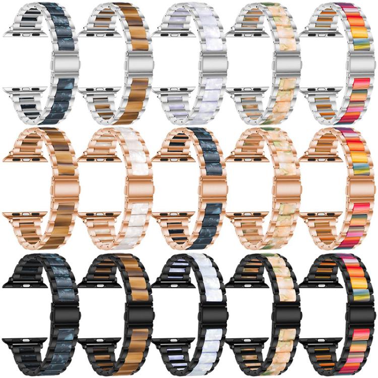 Cinturino per orologio xDfind con tre perline in metallo e resina, For Apple Watch 42 / 44 / 45 / 46 / 49mm