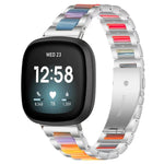 Cinturino per orologio xDfind con tre perline in metallo e resina, For Fitbit Versa 4 / 3 / Sense 2 / Sense