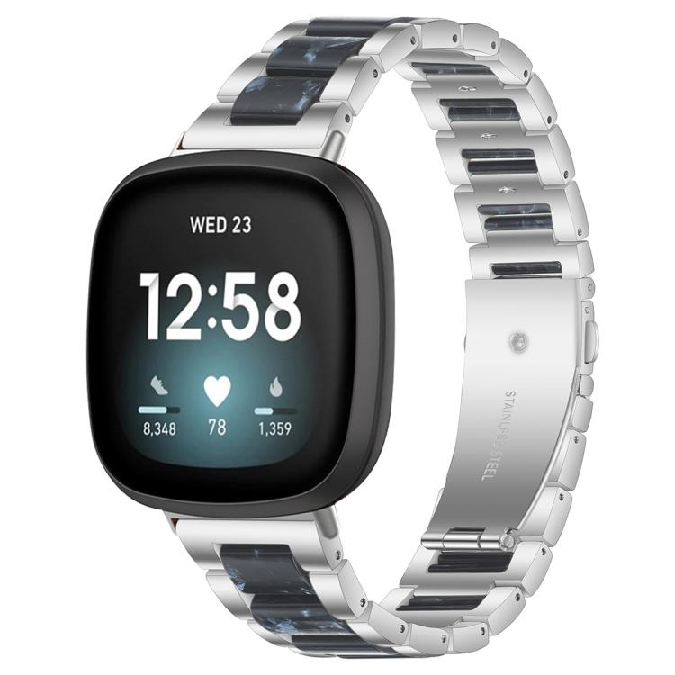 Cinturino per orologio xDfind con tre perline in metallo e resina, For Fitbit Versa 4 / 3 / Sense 2 / Sense