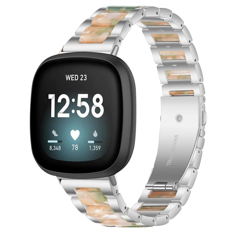 Cinturino per orologio xDfind con tre perline in metallo e resina, For Fitbit Versa 4 / 3 / Sense 2 / Sense