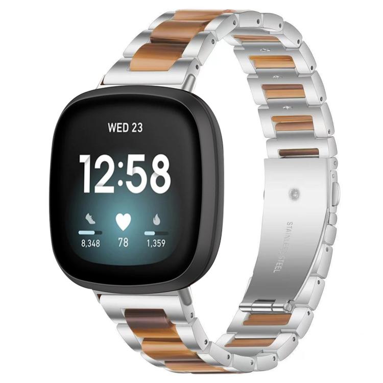 Cinturino per orologio xDfind con tre perline in metallo e resina, For Fitbit Versa 4 / 3 / Sense 2 / Sense