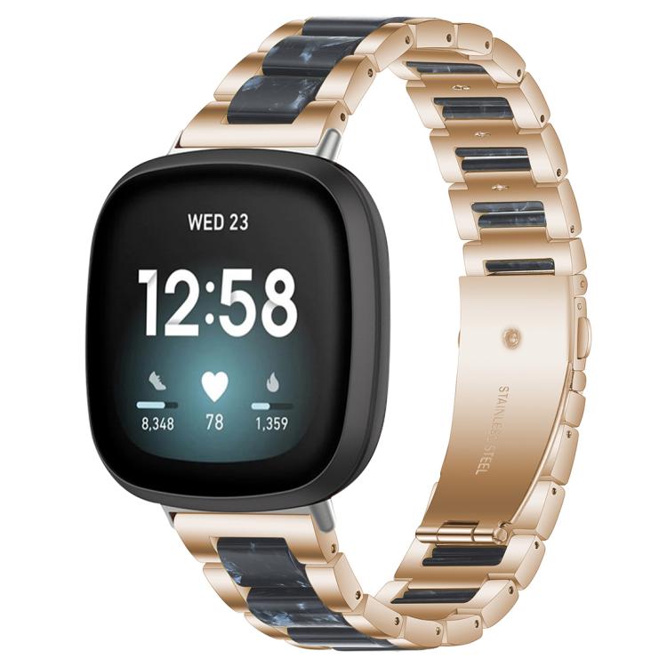 Cinturino per orologio xDfind con tre perline in metallo e resina, For Fitbit Versa 4 / 3 / Sense 2 / Sense