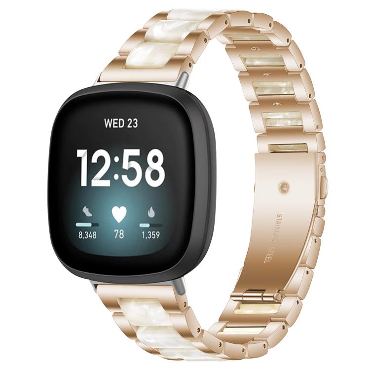 Cinturino per orologio xDfind con tre perline in metallo e resina, For Fitbit Versa 4 / 3 / Sense 2 / Sense